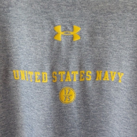 UNDER ARMOUR Youth XL U.S. United States Navy 1775 Heather Gray T Shirt - Picture 2 of 11